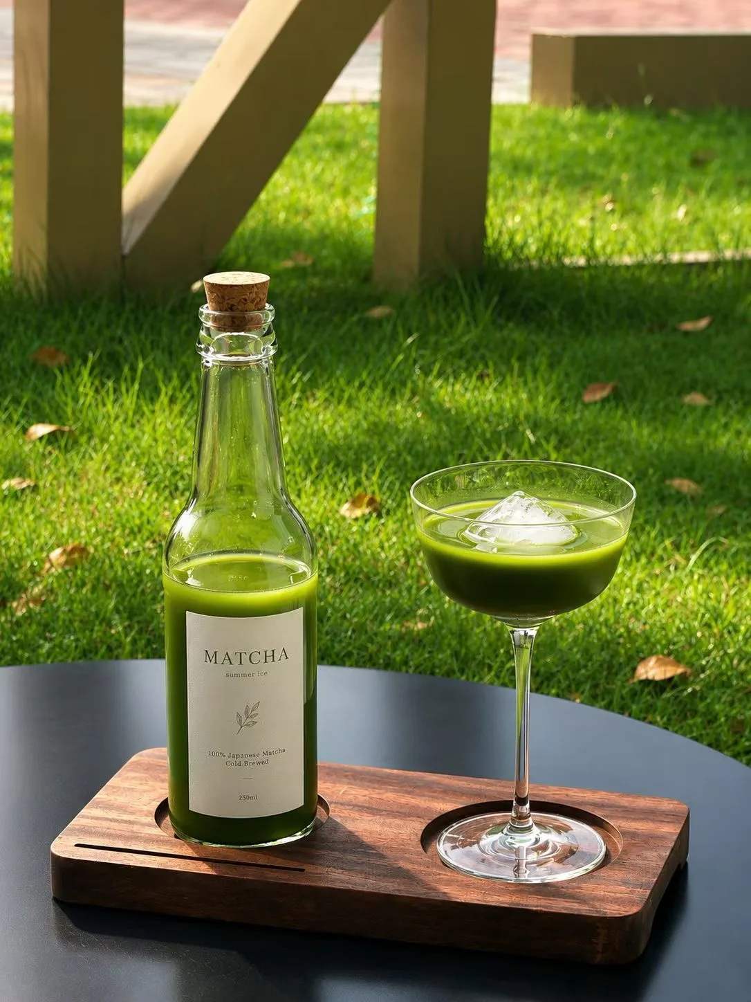 Bottled summer cold-brew matcha