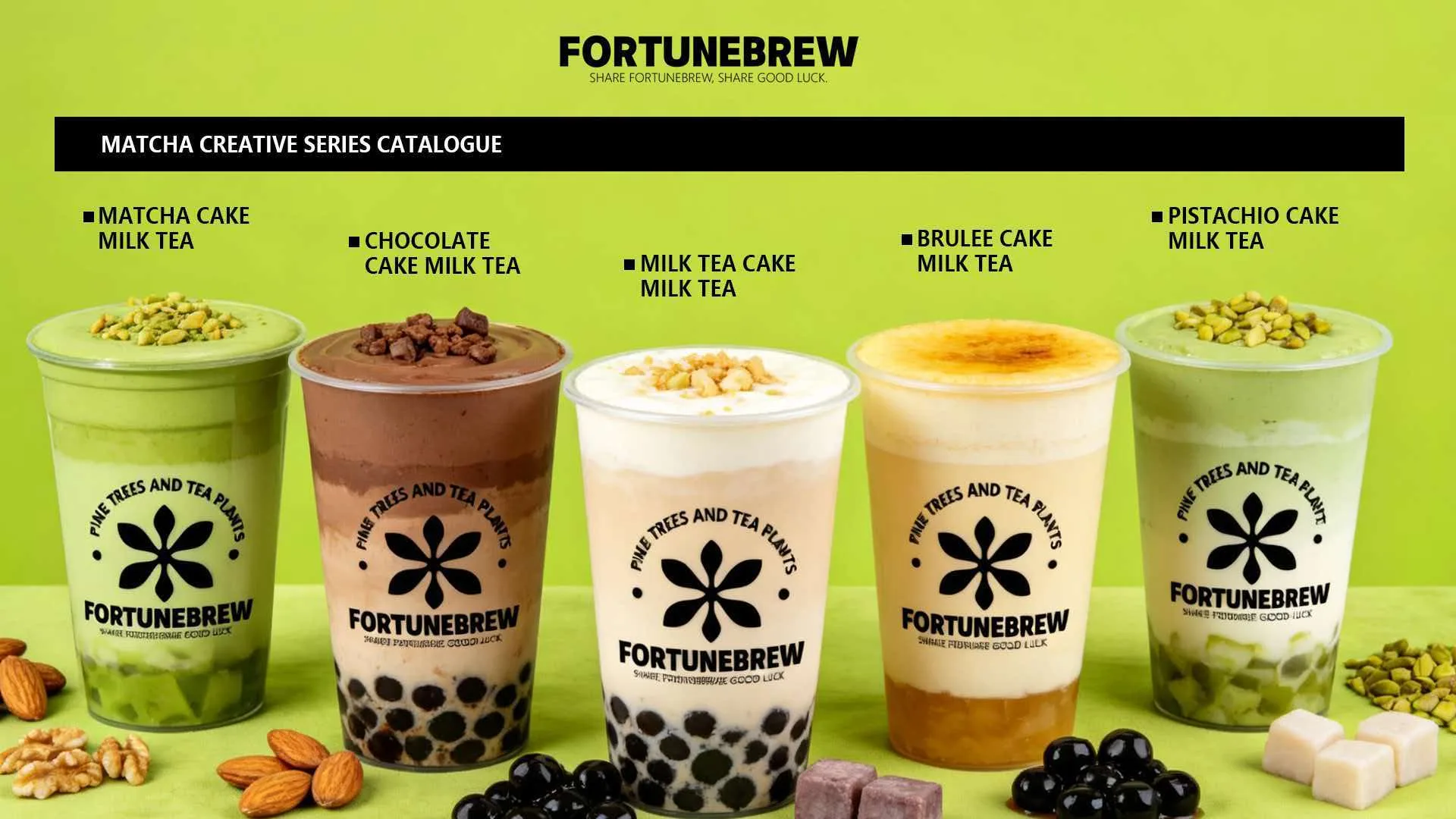 Cake milk tea series: five cups