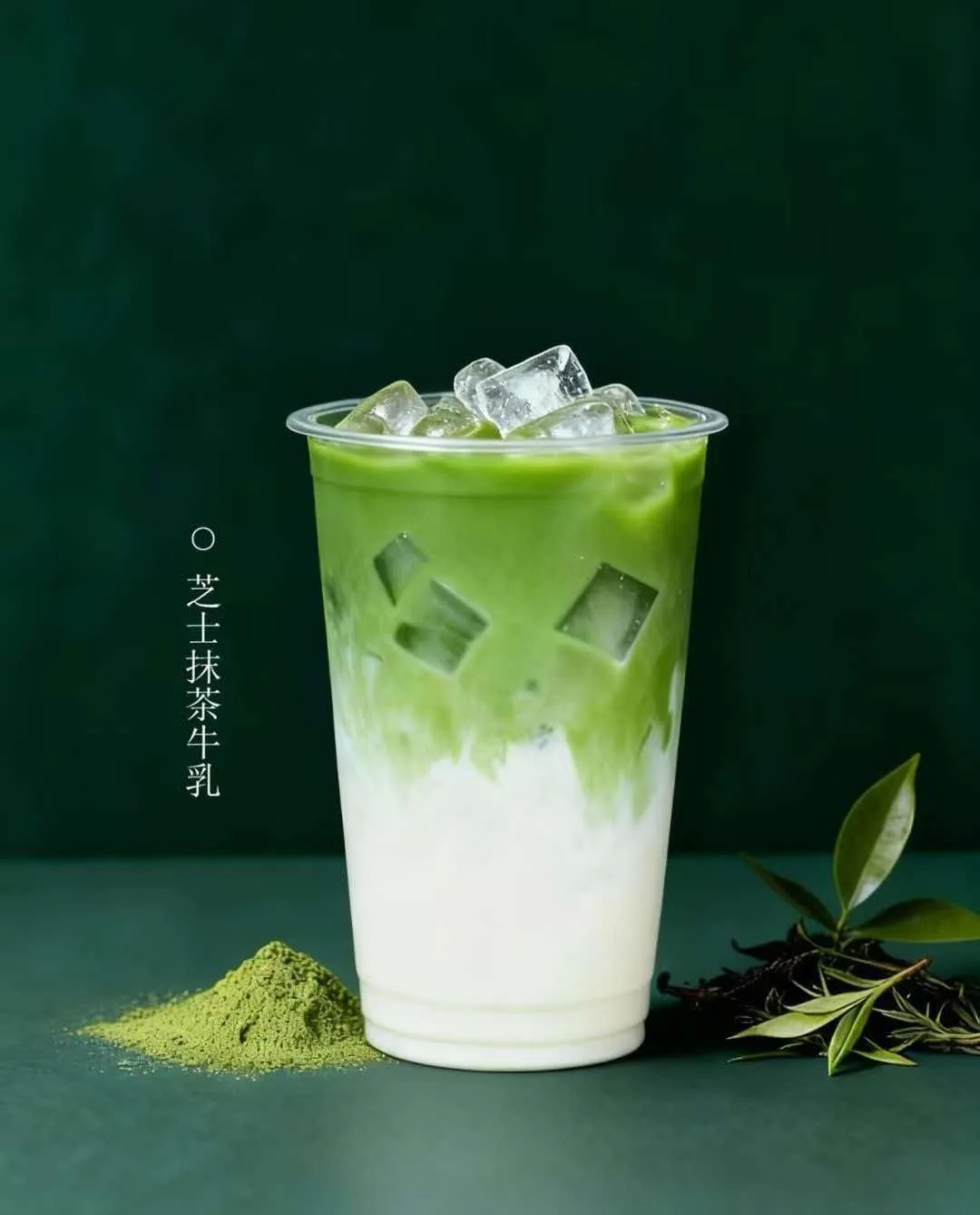Cheese matcha milk