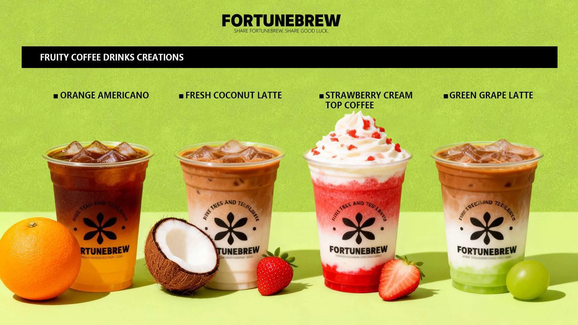 Matcha fruit coffee series