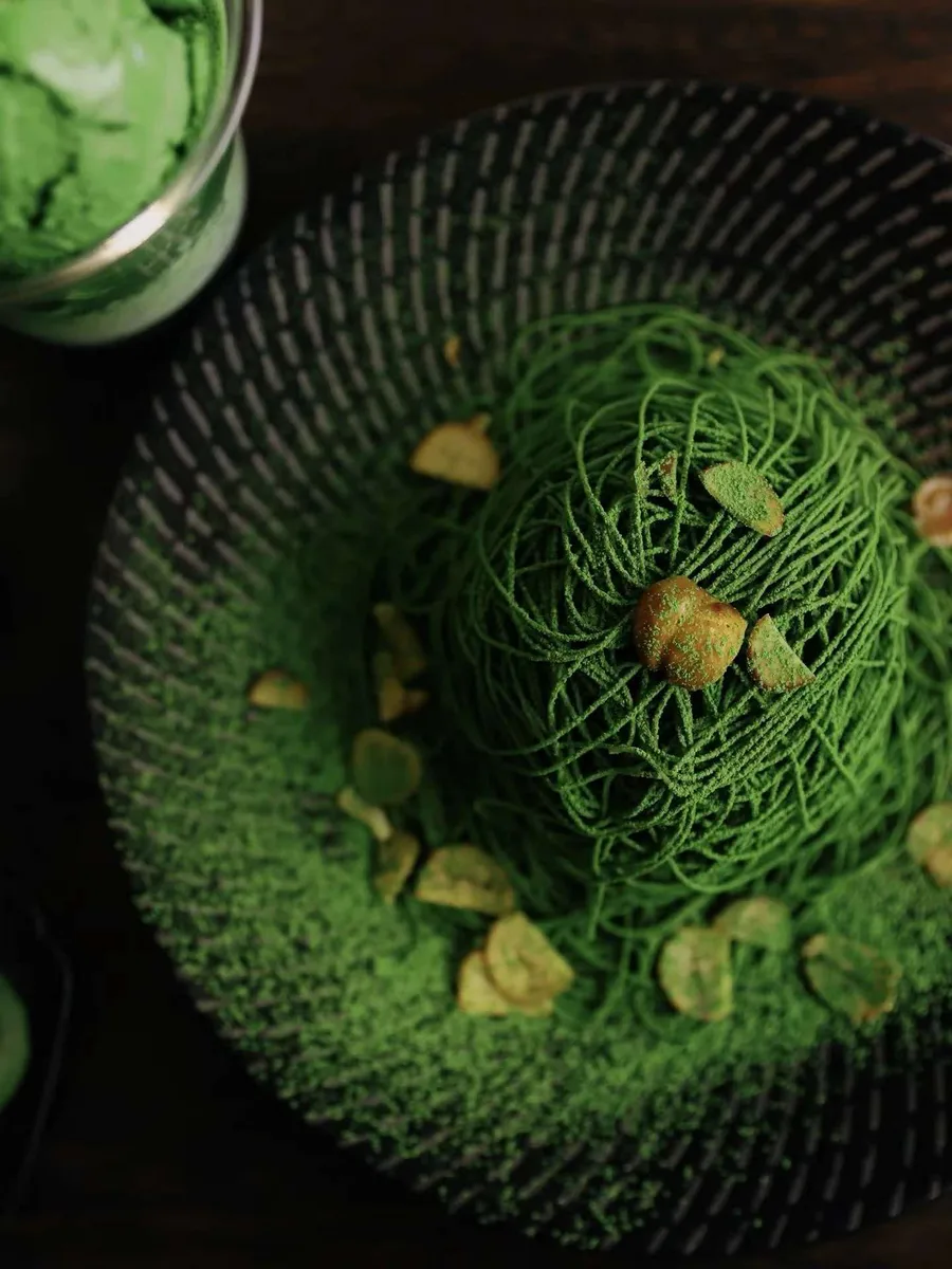 Matcha Mont Blanc dessert