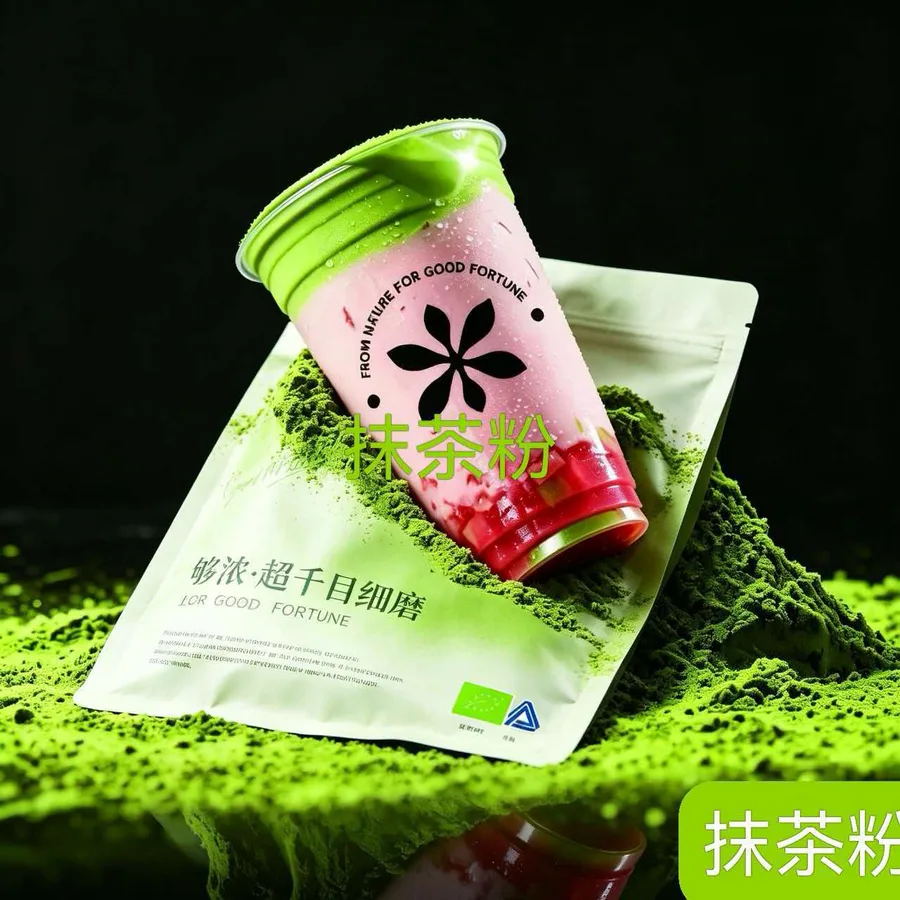 Green pouch with chasen whisk